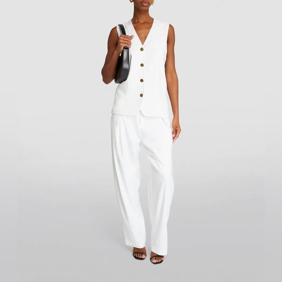 RAG & BONE Charlotte White Linen Vest S - Picture 1 of 8